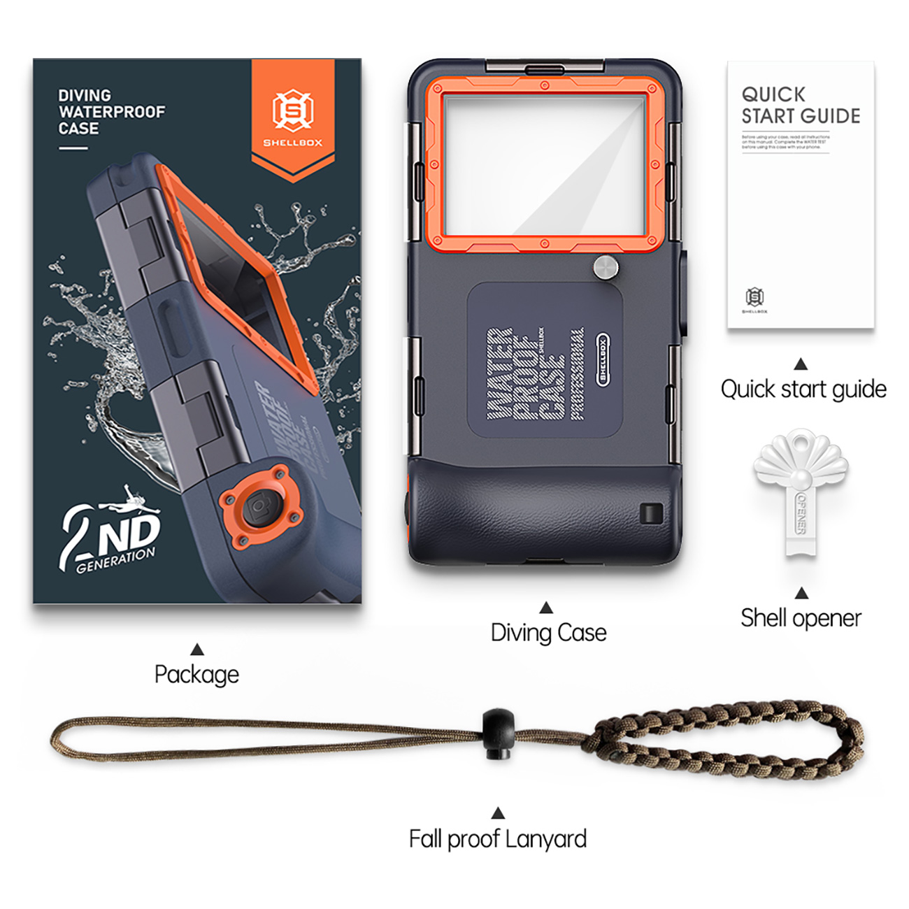 SHELLBOX  IP68 Professional 50ft 15m Waterproof Outdoor Cellphone Case