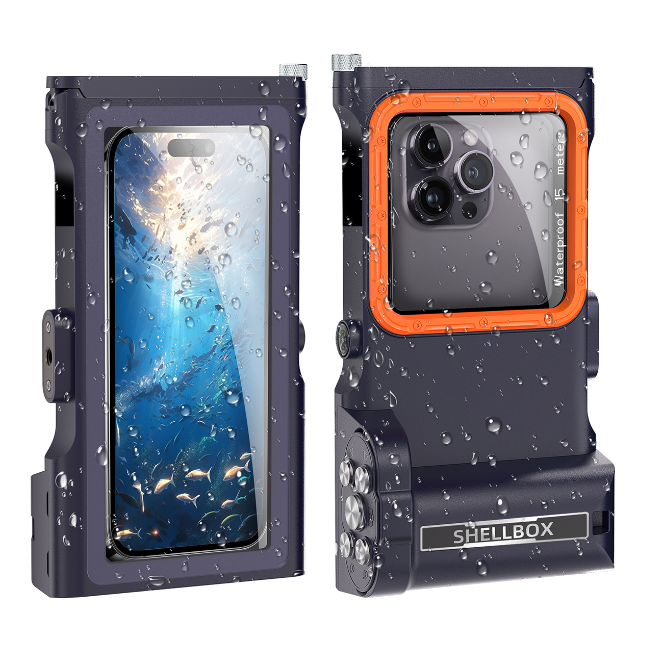 SHELLBOX is a 15 meter waterproof diving protective case for the 3rd generation Pro version of mobile phone diving cases