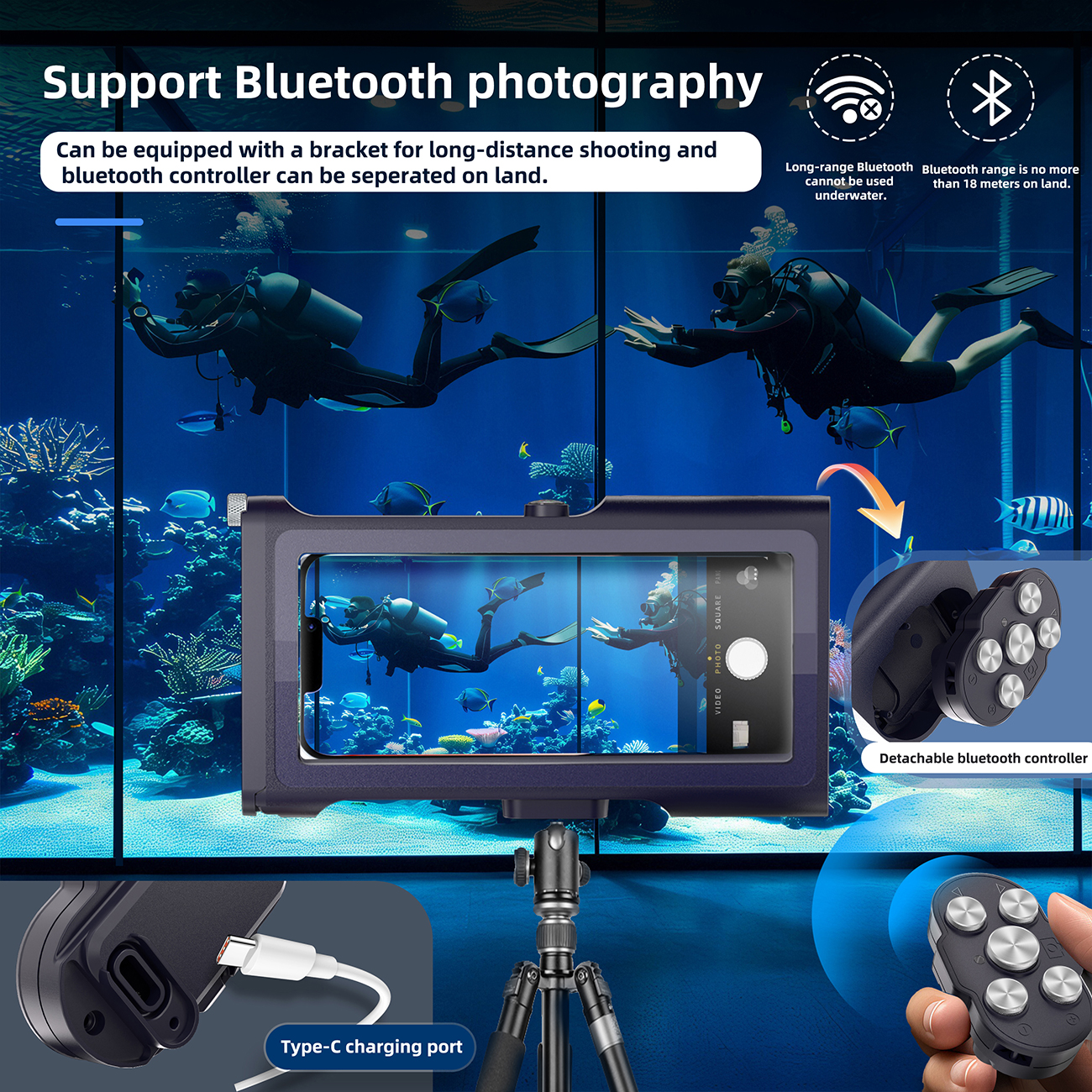 SHELLBOX is a 15 meter waterproof diving protective case for the 3rd generation Pro version of mobile phone diving cases