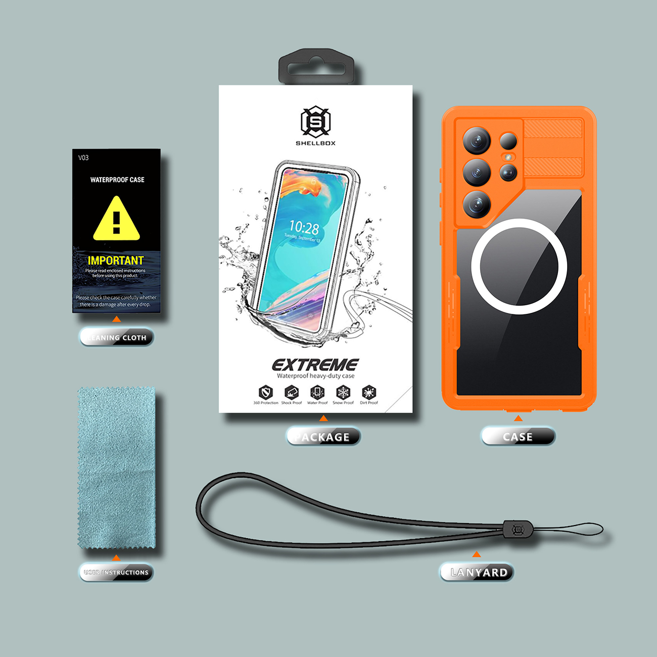 Waterproof protective case for outdoor sports, swimming and diving of Samsung Galaxy S26 Ultra mobile phone