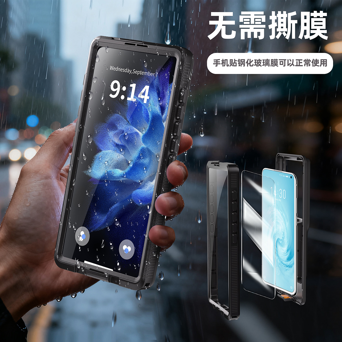 WM BOX Series 6.9-inch waterproof phone case for Apple, Samsung, Huawei, Xiaomi, OPPO and vivo, specifically designed for outdoor sports such as mountain climbing, skiing and food delivery