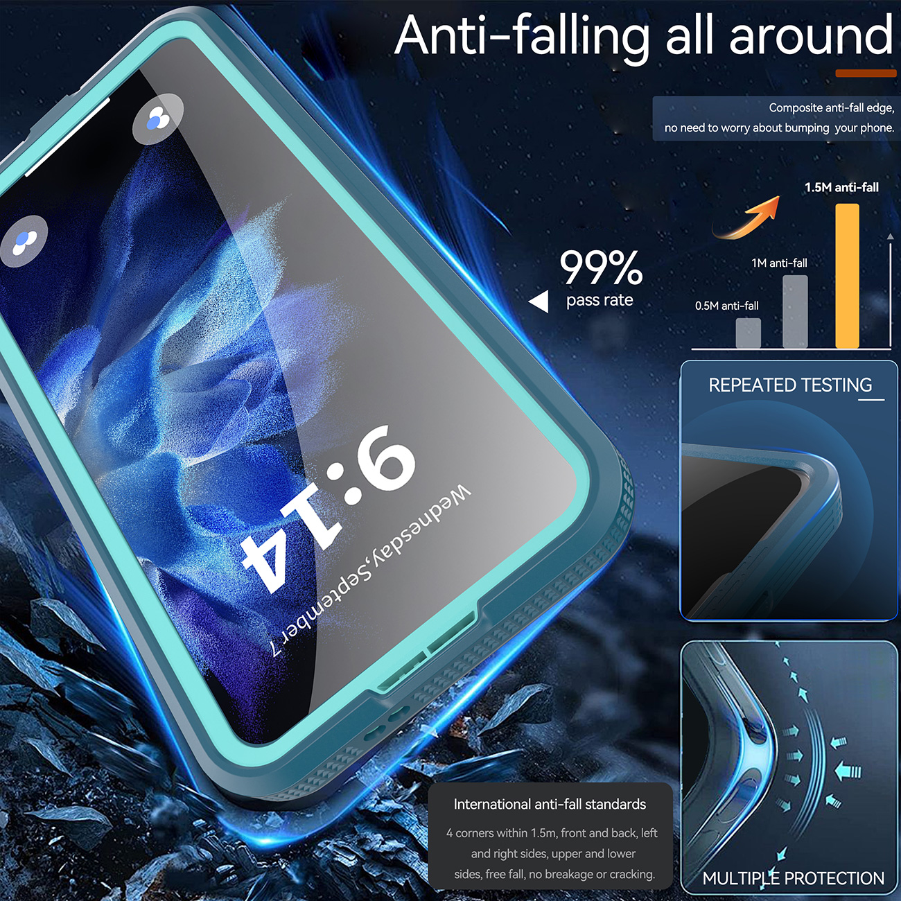 The Samsung S25+ phone is suitable for swimming, diving and outdoor sports. It features a waterproof, shockproof and dustproof full protective case