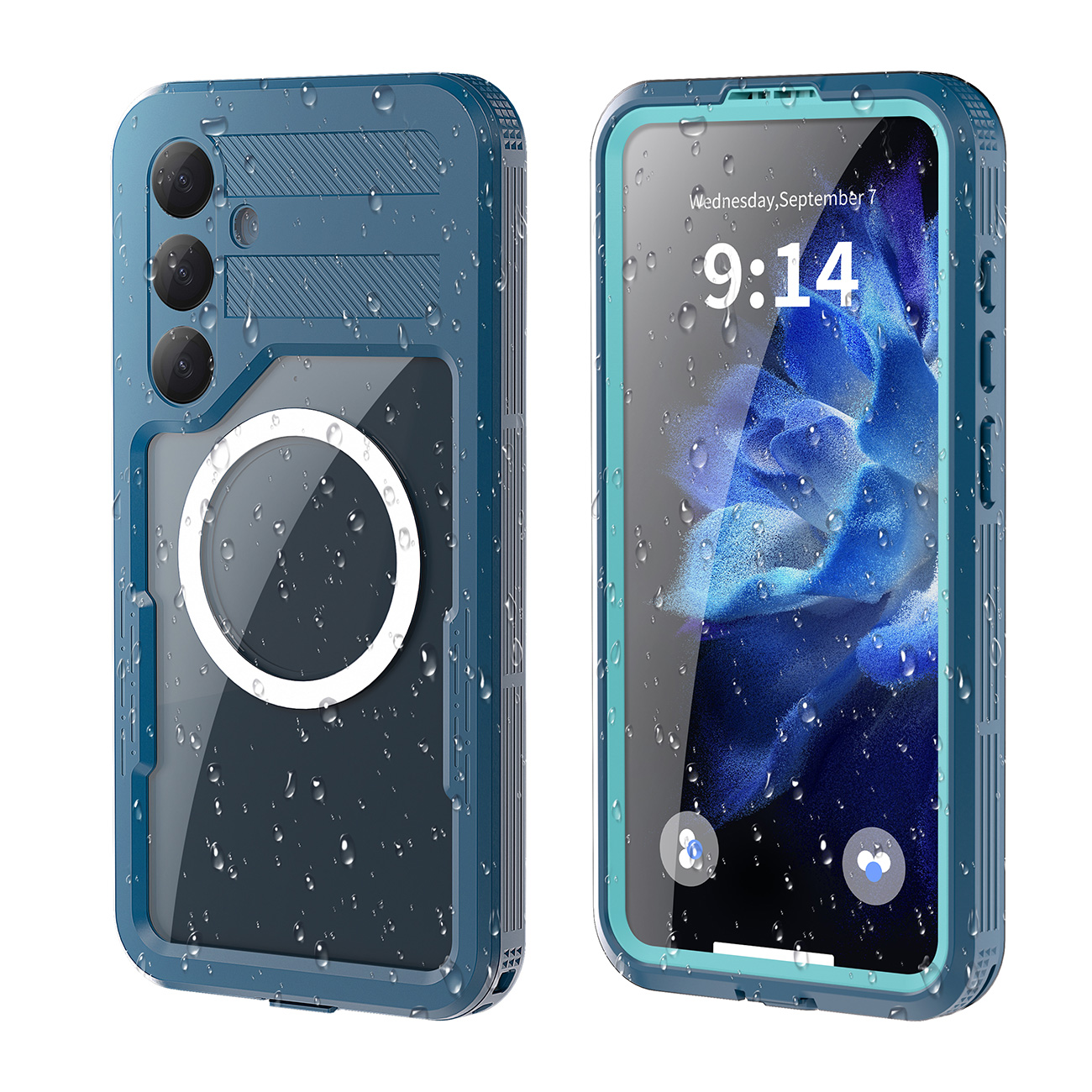 The Samsung S25+ phone is suitable for swimming, diving and outdoor sports. It features a waterproof, shockproof and dustproof full protective case