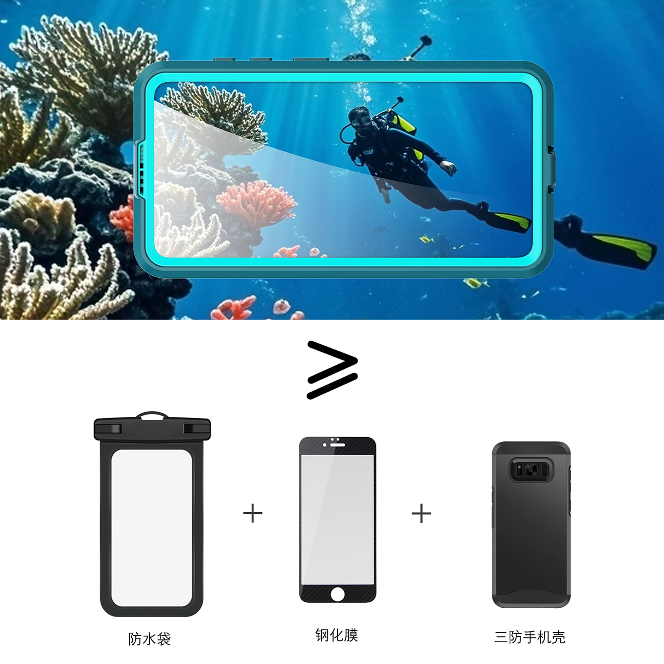 Applicable to Samsung Galaxy S26+ phone outdoor sports swimming diving waterproof protective case