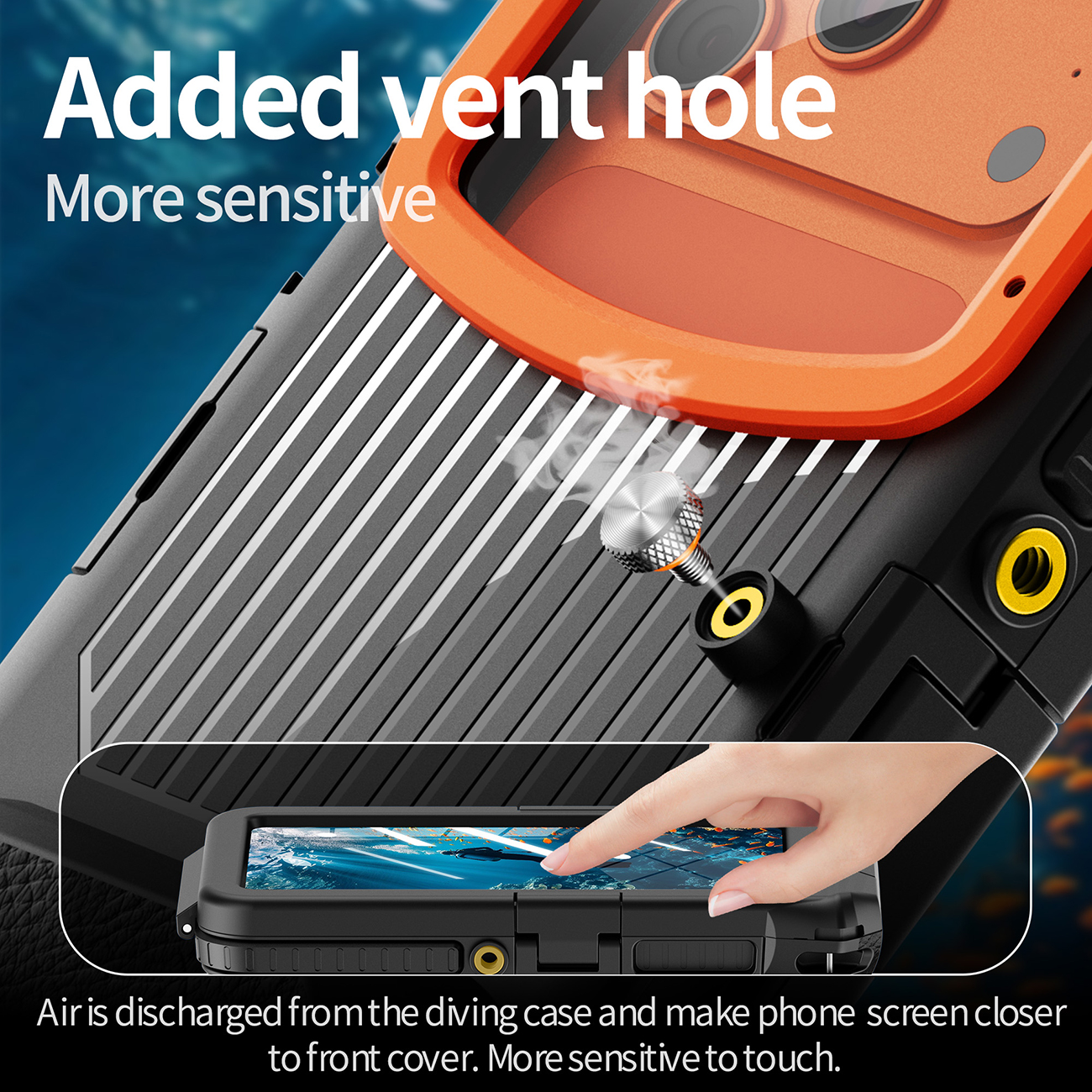 2026 DM Series 15-Meter Waterproof Fashion Dive Case for Apple and Samsung.