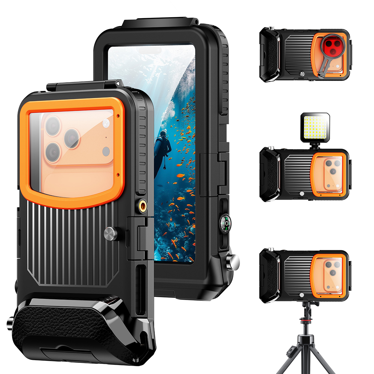 2026 DM Series 15-Meter Waterproof Fashion Dive Case for Apple and Samsung.