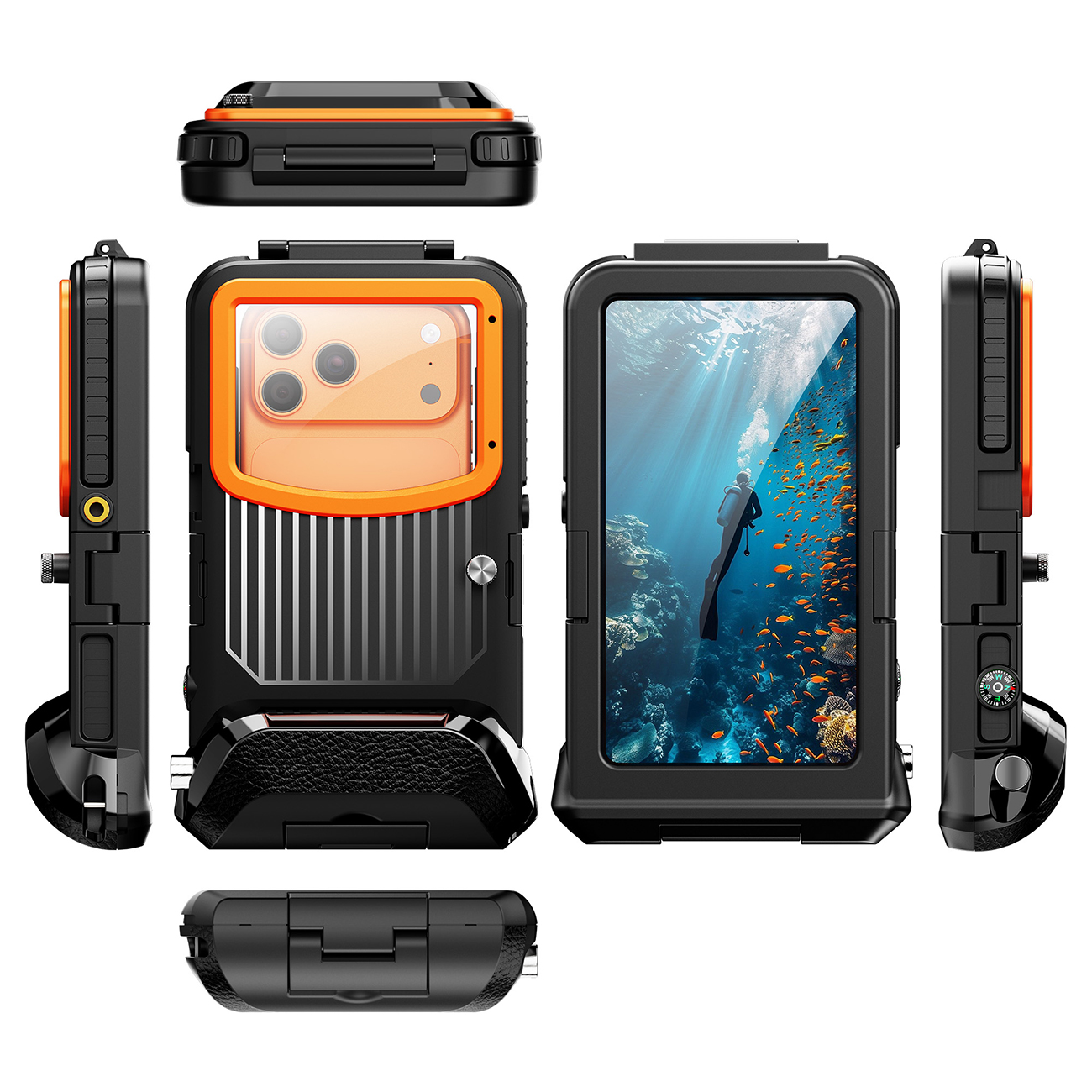 2026 DM Series 15-Meter Waterproof Fashion Dive Case for Apple and Samsung.