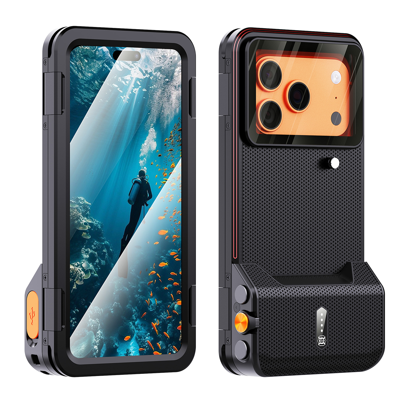 Applicable to Apple iPhone 17 PRO for outdoor diving photography and video recording with Bluetooth control, sealed waterproof protective case.