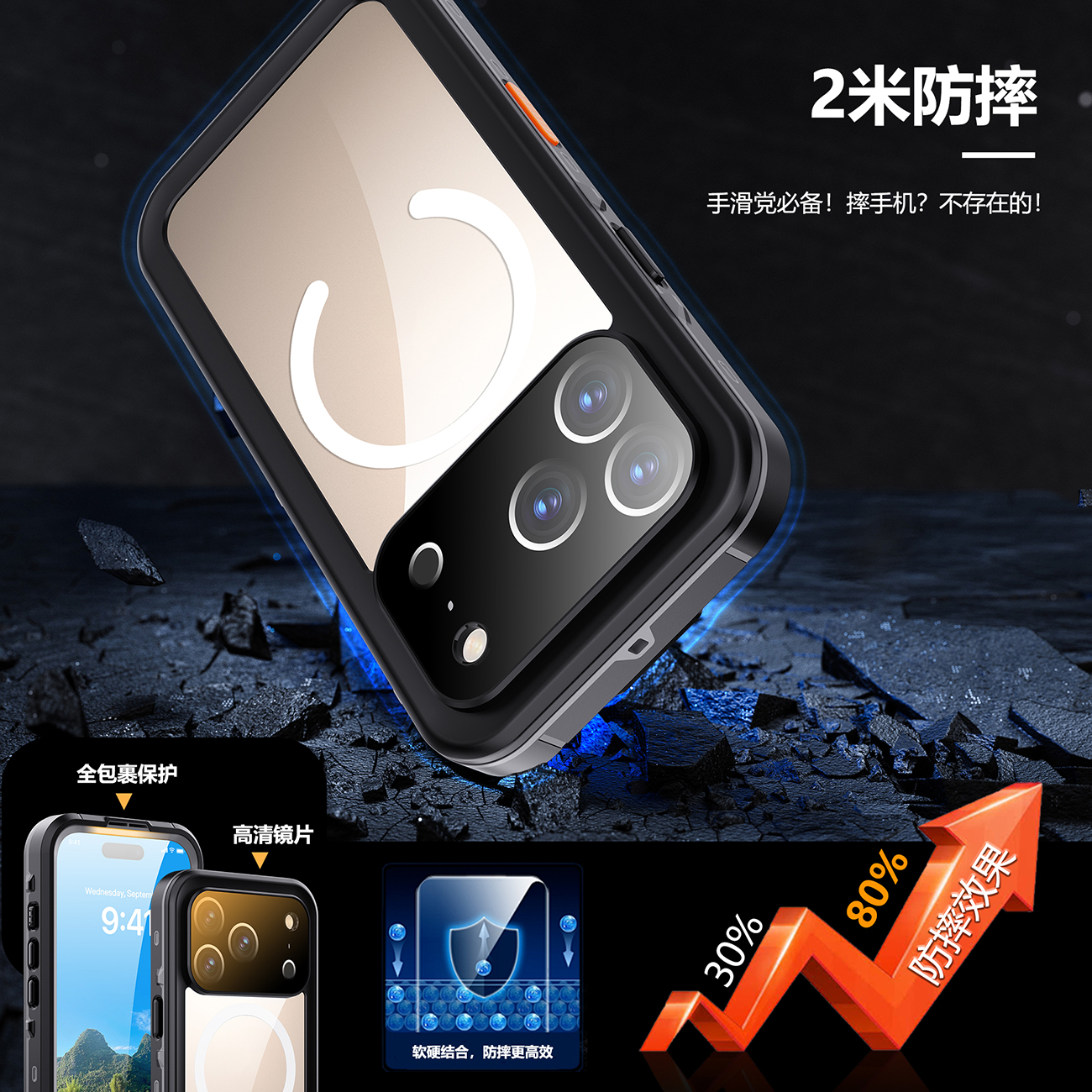 For Apple iPhone 17 Pro Waterproof case