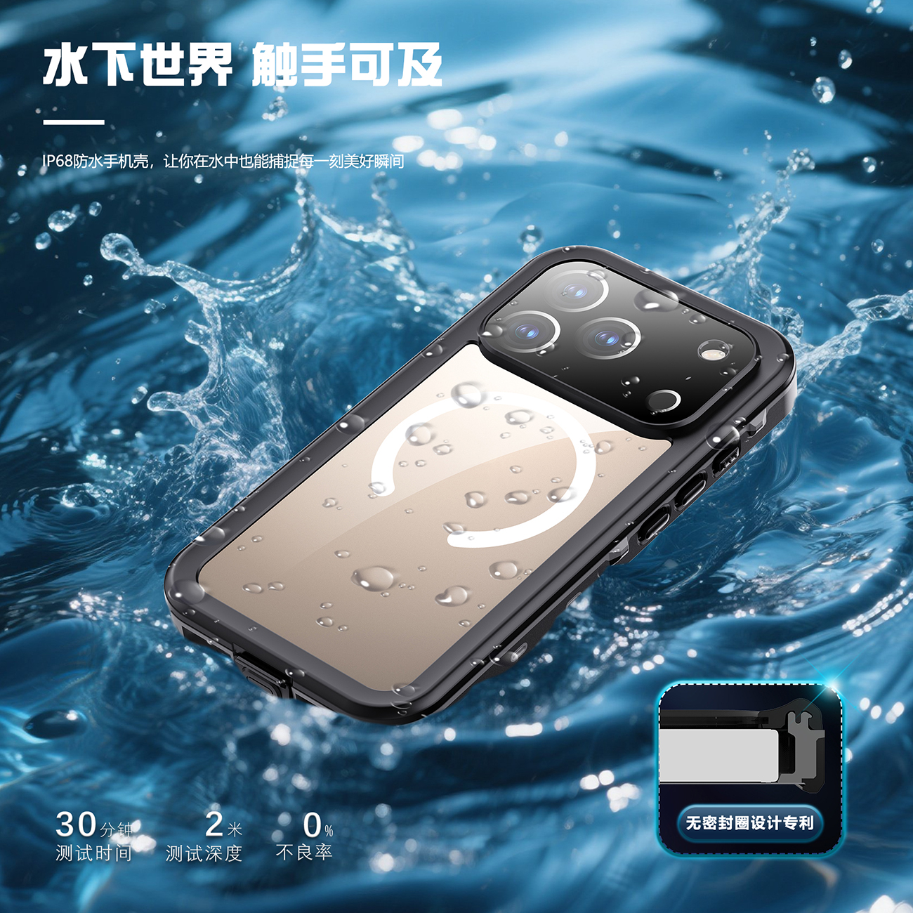 For Apple iPhone 17 Pro Waterproof case